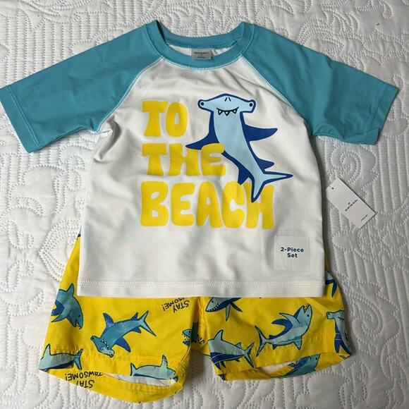 NWT Old Navy Boy’s Shark Swim Set Size 2T - Picture 1 of 5